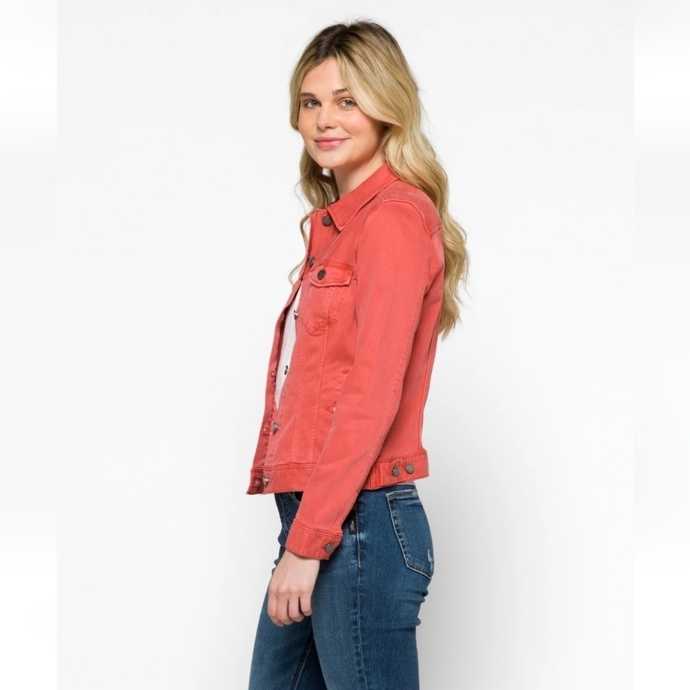 Liverpool Temma Coral Denim Jacket Women's Stretch Jean Jacket Small - Picture 7 of 16